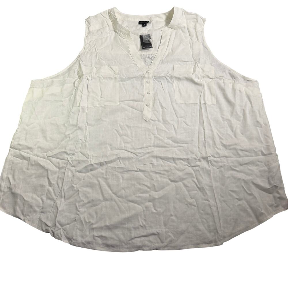 Torrid Harper Women's White Linen Pullover Tank - Size 4X - NWT